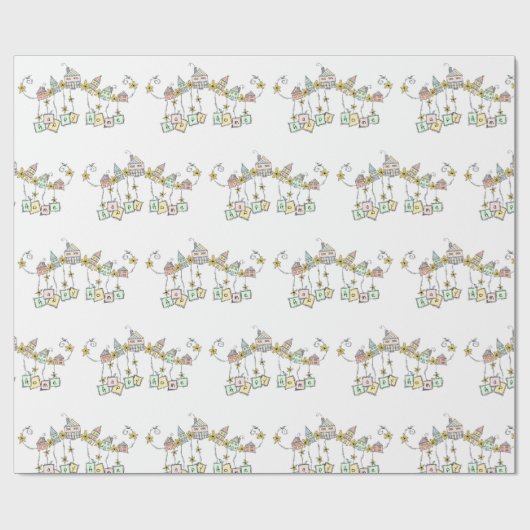 Nachbarschaft Happy Zuhause Illustration Housewarm Geschenkpapier (Flach)