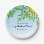 Nachbarschaft Picnic Green Blätter und Sun Pappteller (Vorderseite)