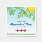 Nachbarschaft Picnic mit Watermelon & Sun Serviette (Vorderseite)