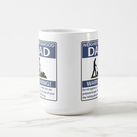 Nachbarschaft Vater Blaue Warnung Kaffeetasse (Mittel)