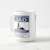 Nachbarschaft Vater Blaue Warnung Kaffeetasse (Vorderseite Links)