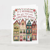 Nachbarschaft Wasserfarbe Weihnachtskarte Feiertagskarte (Vorderseite)