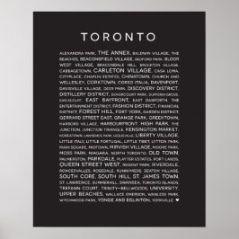 Nachbarschaften von Toronto Poster - Schwarz-Weiß