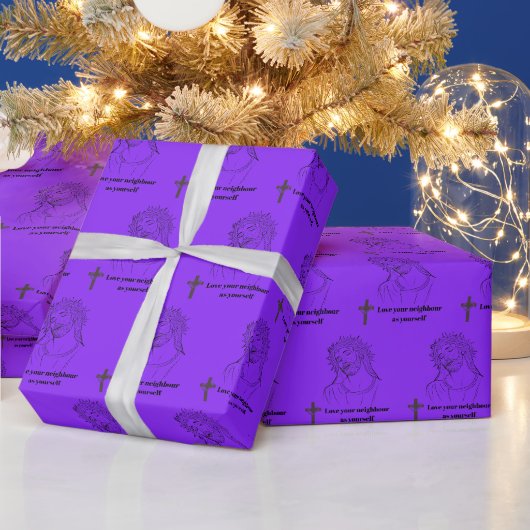 Nachbarschaftliche Freundlichkeit lila Geschenkpapier (Feiertage)
