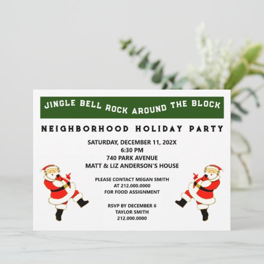 Nachbarschafts-Feiertag Einladung (Stehend Vorderseite)