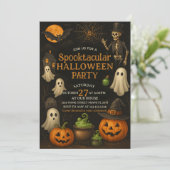 Nachbarschafts-Spooktacular-Halloween-Party einlad Einladung (Stehend Vorderseite)