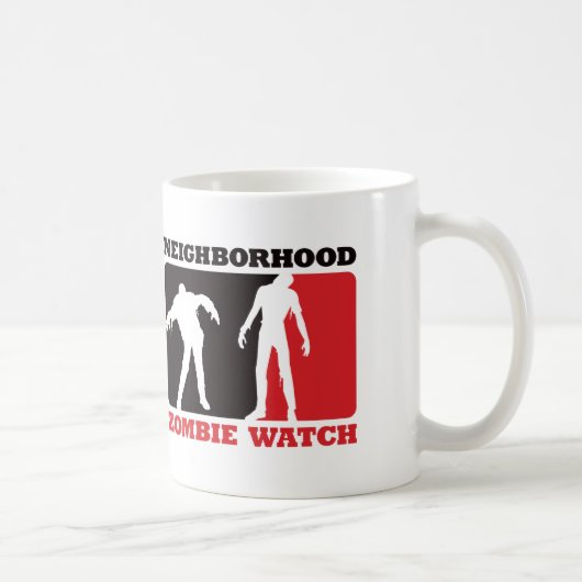 Nachbarschafts-Zombie-Uhr - Rot Kaffeetasse (Rechts)