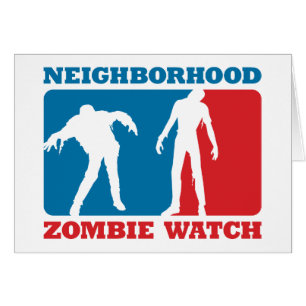 Nachbarschafts-Zombie-Uhr - Rot und Blau