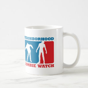 Nachbarschafts-Zombie-Uhr - Rot und Blau Kaffeetasse