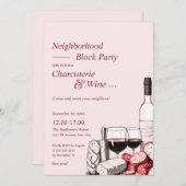 Nachbarschaftsblock Party Charcuterie & Wine Einladung (Vorne/Hinten)