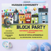 Nachbarschaftsblock-Party Flyer (Einzeln)