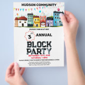 Nachbarschaftsblock Party Flyer (Hand)
