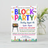 Nachbarschaftsblock-Party laden ein Einladung (Stehend Vorderseite)