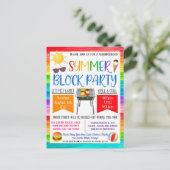 Nachbarschaftsblock-Party laden ein Postkarte (Stehend Vorderseite)