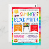 Nachbarschaftsblock-Party laden ein Postkarte (Vorne/Hinten)