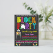 Nachbarschaftsblock-Party laden ein Postkarte (Stehend Vorderseite)