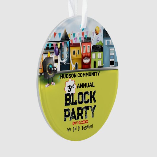 Nachbarschaftsblock-Party Ornament (Vorderseite)