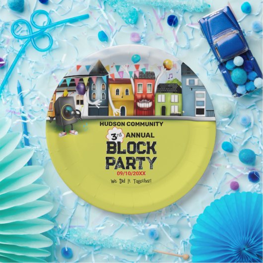 Nachbarschaftsblock-Party Pappteller (Party)