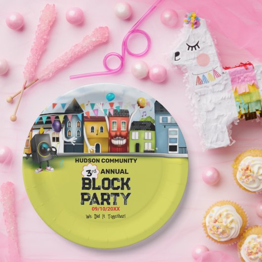 Nachbarschaftsblock-Party Pappteller (Party)