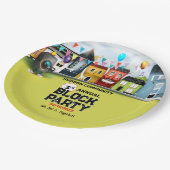 Nachbarschaftsblock-Party Pappteller (Schrägansicht)