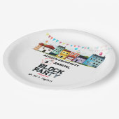 Nachbarschaftsblock-Party Pappteller (Schrägansicht)