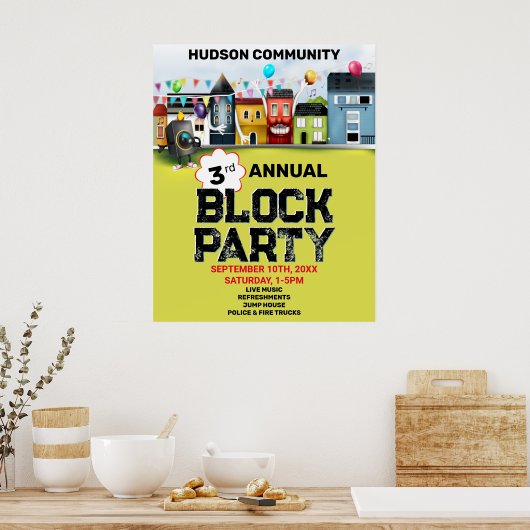 Nachbarschaftsblock-Party Poster (Küche)