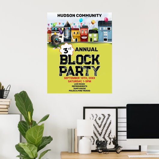Nachbarschaftsblock-Party Poster (Heimbüro)