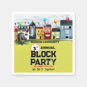 Nachbarschaftsblock-Party Serviette