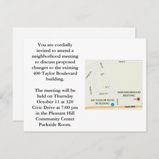 Nachbarschaftstreffen Einladungspostkarte (Vorne/Hinten)