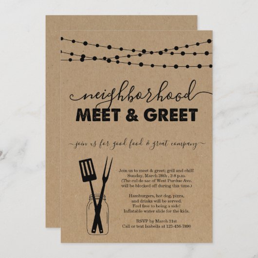 Nachbarschaftstreffen und Einladung (Vorne/Hinten)