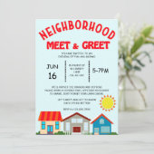 Nachbarschaftstreffen und Einladung (Stehend Vorderseite)