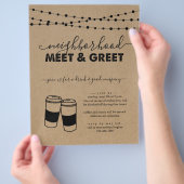 Nachbarschaftstreffen und Flyer der Grünen Party E (Hand)