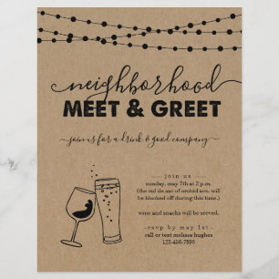 Nachbarschaftstreffen und Flyer der Grünen Party E