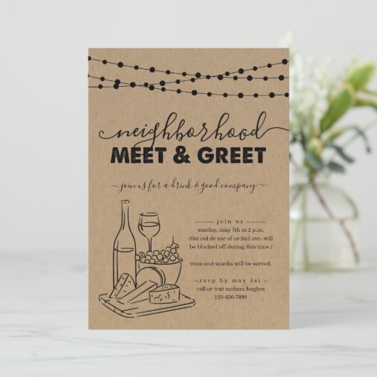 Nachbarschaftstreffen und Party Einladung (Stehend Vorderseite)