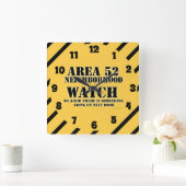 Nachbarschaftswache des Bereichs-52 Quadratische Wanduhr (Zuhause)