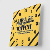 Nachbarschaftswache des Bereichs-52 Quadratische Wanduhr (Winkel)