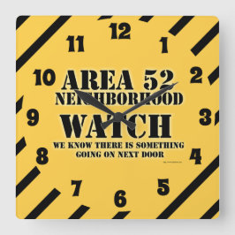 Nachbarschaftswache des Bereichs-52 Quadratische Wanduhr