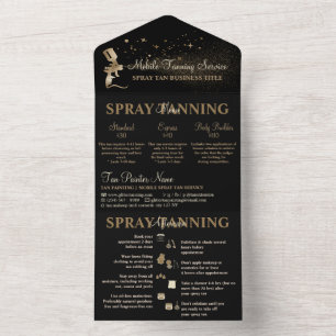 Nachbehandlungsanweisungen Spray-Tanning-Flyer All In One Einladung