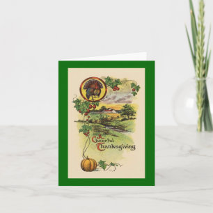 Nachbildung einer Vintage-Happy-Thanksgiving-Karte Feiertagskarte