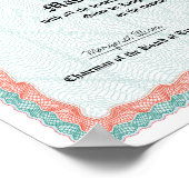 Nachbildung eines Master-Diploms Poster (Ecke)