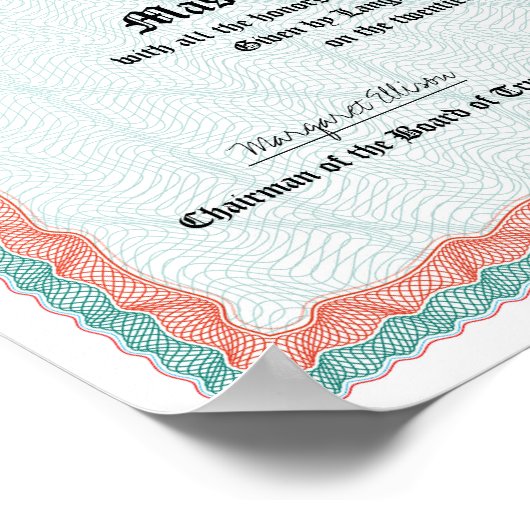 Nachbildung eines Master-Diploms Poster (Ecke)