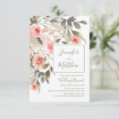 Nachdem sie BrunchWatercolor Wedding, erröten die Einladung (Stehend Vorderseite)