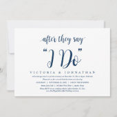 Nachdem sie sagen, ich tue, Hochzeit Elopement Din Einladung (Vorderseite)