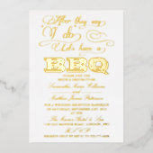 Nachdem sie sagen, ich tue, Lass eine GRILLEN! Hoc Folieneinladung (Vorderseite)