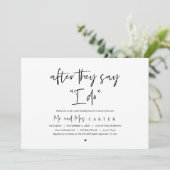 Nachdem sie sagen, ich tue, Post Hochzeit Brunch Einladung (Stehend Vorderseite)