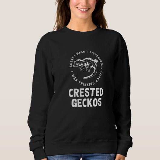 Nachdenken über Crested Geckos Süße Eidechse Wildt Sweatshirt (Vorderseite)