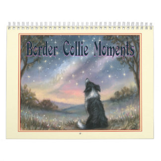 Nachdenkliche Border Collie Hunde Wandkalender