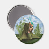 Nachdenkliche Fee Magnet (Vorderseite/Rückseite)
