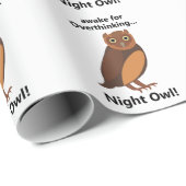 Nachdenkliche Nachteule Lustig Geschenkpapier (Rolleneckpunkt)