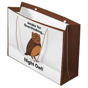 Nachdenkliche Nachteule Lustig Große Geschenktüte